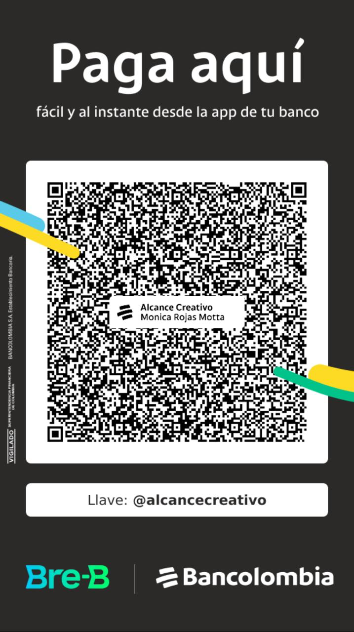Código QR Bre-B de Bancolombia para pagar a Alcance Creativo — Mónica Rojas Motta